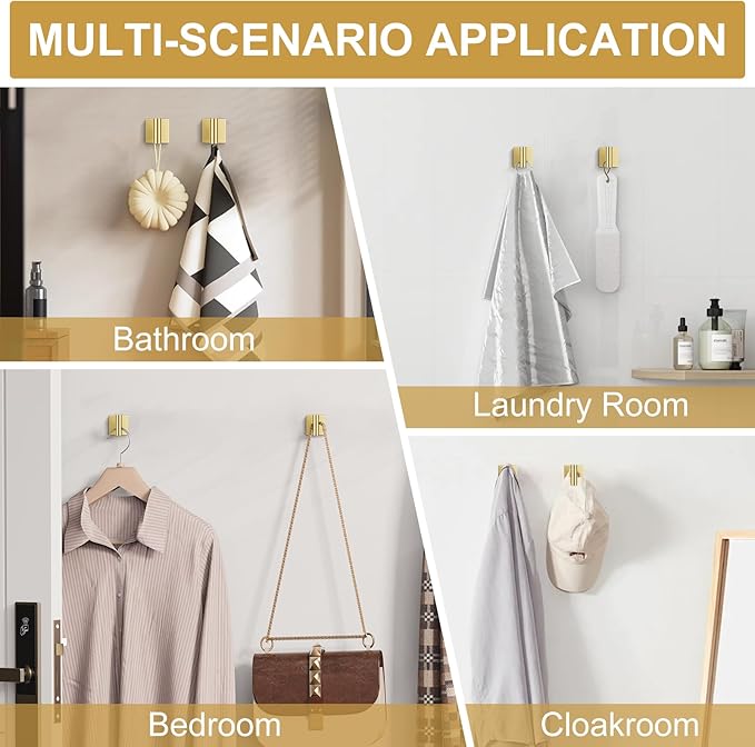 10 Pieces Brushed Gold Towel Bar Set, Double Dase Toilet Paper Holder Bathroom Hardware Set, 23.6 Inch Stainless Steel Towel Rack for Bathroom Wall Mounted