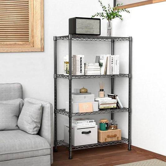 M MZG 1000 lbs Storage Shelving Steel Heavy Duty 4-Tier Utility Shelving Unit Steel Organizer Wire Rack for Home,Kitchen,Office (13.7" D x 29.5" W x 47.2" H) - ModernBath
