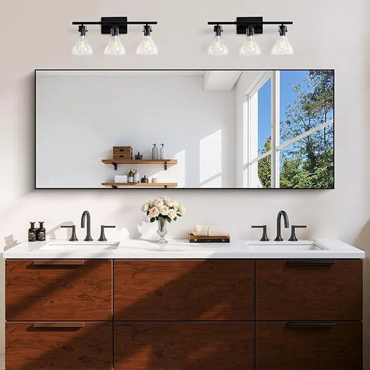 COFENY Black Bathroom Mirror for Wall, 24x60 Inch Rectangle Mirror with Metal Frame, Modern Vanity Mirrors for Bathroom Living Room, Entryway Hangs Horizontal or Vertical - ModernBath