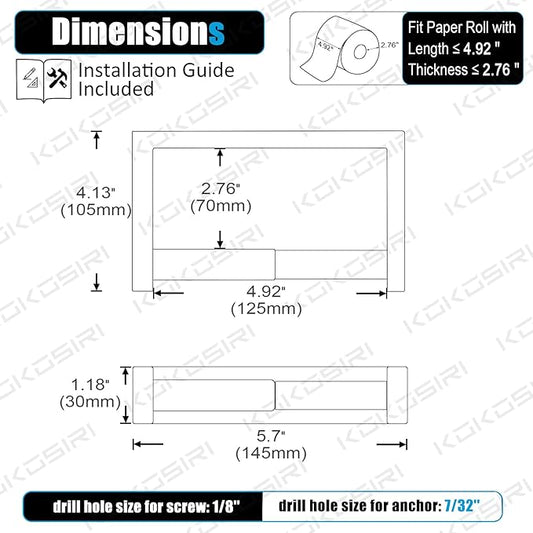 KOKOSIRI Toilet Paper Holder Spring Loaded Bathroom Toilet Roll Holder Wall Mount Stainless Steel Brushed Gold B2011BG