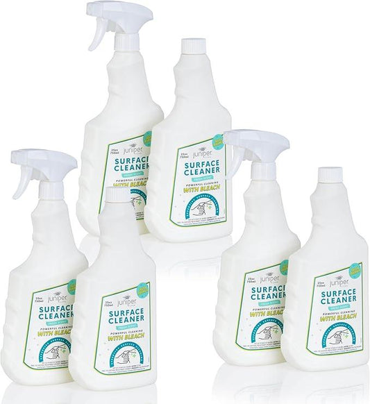 Juniper, Surface Cleaner With Bleach, All-Purpose Cleaner for Bathroom, Kitchen, Toilet, 25 Fl. Oz Trigger Spray Bottle, (Pack of 6), Total 150 Ounce - ModernBath