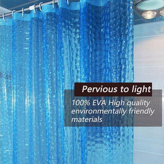 TIKABC Shower Curtain Liner, 4G EVA Blue Water Cube Shower Liner, Plastic Waterproof Shower Curtains, 72x72 inch with Grommet Holes 3 Magnetic Weights - ModernBath