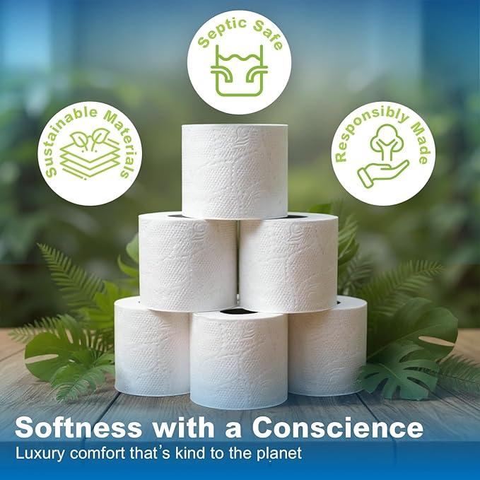 SoNeat Premium 3-Ply Toilet Paper – 60 Rolls Ultra Soft, Strong, Septic-Safe Commercial Toilet Paper | Super Absorbent Bath Tissue | Ideal for Commercial, Home & RV Use (3-Ply, 60, Count) - ModernBath