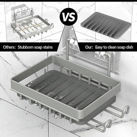 BATHDESIGN Shower Caddy Shelves Organizer Rack, 3 Pack Shower Caddy with Soap Holder, No Drilling Wall Mounted Self Adhesive Shower Shelves for Inside Shower, Paint Nickel - ModernBath