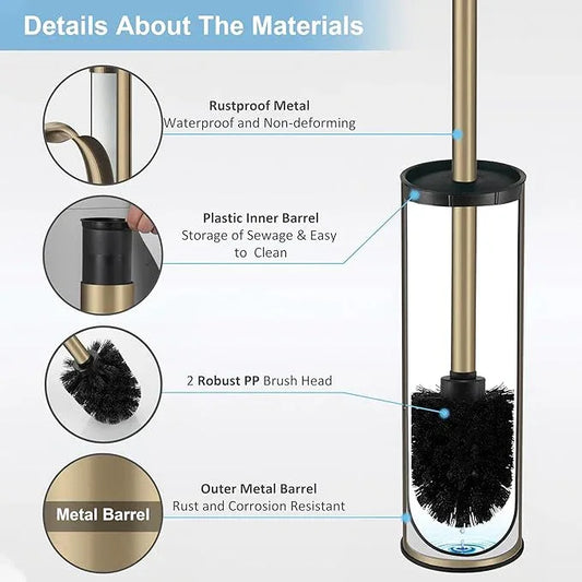 BGL Brushed Gold Toilet Brush and Holder,Stainless Steel Toilet Brushes for Bathroom with Holder - ModernBath