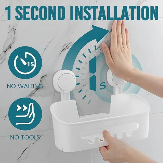 TAILI Shower Caddy Suction Cup 2 Pack, Heavy Duty Bathroom Organizer, Removable Shelves for Inside Shower, Shampoo, Waterproof Suction Plastic Storage for Bathroom Accessories Holder, White - ModernBath