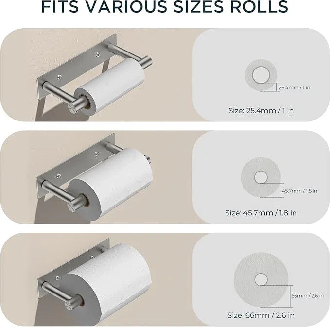 FORIOUS Adhesive Toilet Paper Holder Brushed Nickel, Self Adhesive or Wall Mounted Options, Stainless Steel Rustproof Stick on no Drilling Pivoting Toilet Tissue Roll Holder Wall Mount for Bathroom - ModernBath