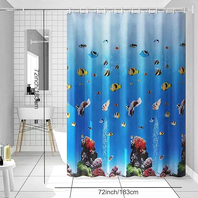 TIKABC Shower Curtain Liner, 4G PEVA Shower Liner, Plastic Waterproof Shower Curtains, 72x72 inch with Grommet Holes 3 Magnetic Weights - ModernBath