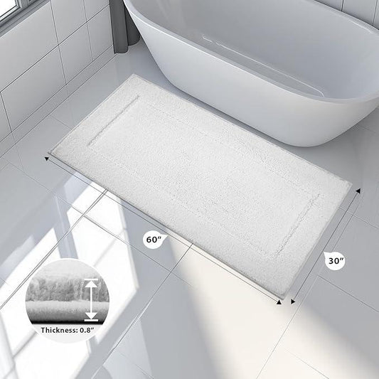 anllugs Bathroom Rugs 30" x 60", Non-Slip Extra Soft Absorbent Bath Rugs, Machine Washable Quick Dry Bath Mats for Bathroom Floor, Shower, Bathtub and Sink, White - ModernBath