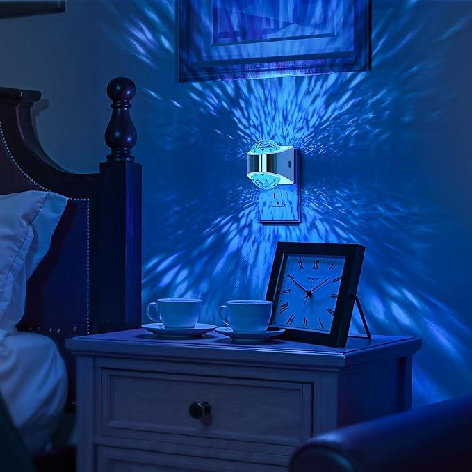 Night Lights Plug into Wall, Star Projector for Bedroom, Silver Night Light Projector for Kids, 9-Color RGB Galaxy Nightlight with Dusk to Dawn Sensor for Bathroom, Home Gaming Room Decor Gifts - ModernBath