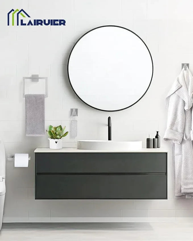 Brushed Nickel Bathroom Hardware Set 4 Pieces, Toilet Paper Holder Set SUS304 Stainless Steel Bath Hand Towel Ring for Bathroom Hardware Accessories Set Wall Mounted - ModernBath