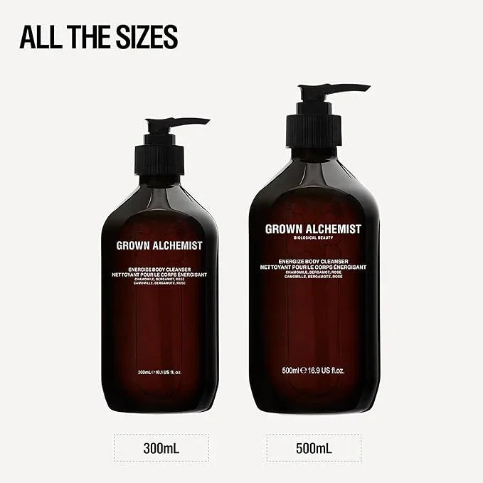 Grown Alchemist Energize Body Cleanser, Chamomile, Bergamot & Rose Gentle Bodywash. Hydrates and Cleanses Skin (300 ml). - ModernBath