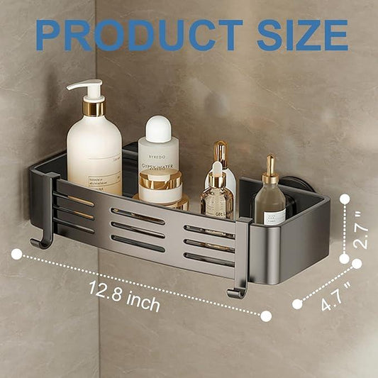 2Pcs Suction Cup Shower Caddy,Upgrade Extra-Strong Suction Shower Shelves with Hooks,No Drilling Waterproof & Rustproof Bathroom Organizers and Storage,Reusable Shower Racks for Shampoo and Toiletries - ModernBath