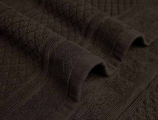 Avalon Towels Brown Bath Mat - 100% Cotton Set of 2 Absorbent Bathmat - Bathroom Mats Quick Dry Bath Mats for Bathrooms (22x34 Inches)