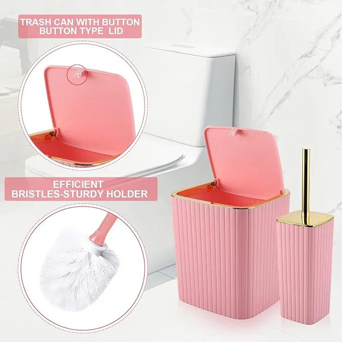 XLHOMO 26PC Bathroom Accessories Set - Gorgeous Pink Bathroom Set, Bathroom Accessory Set, Pink Shower Curtain Set with Bathtub Mats for Shower Tub - ModernBath
