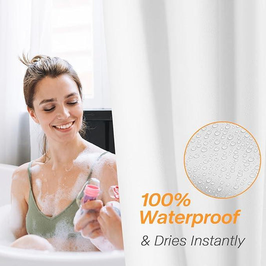 Gibelle PEVA Shower Curtain Liner - White Shower Liner for Bathroom, Waterproof Plastic Shower Curtain Liner, 72x72 Inches - ModernBath