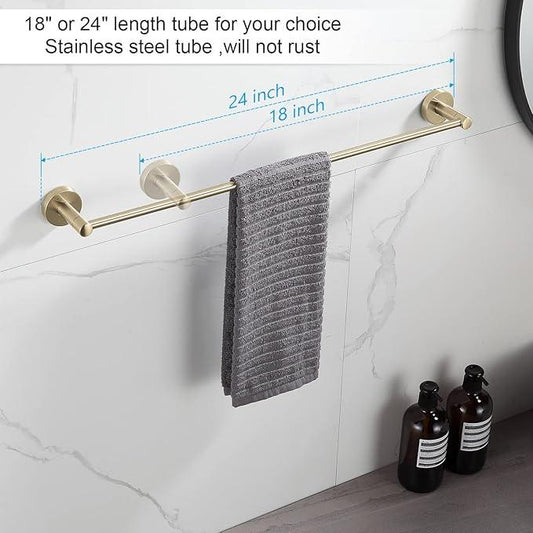 BGL Bathroom Accessory Set Brushed Gold 4 Pieces Towel Rack Set - ModernBath