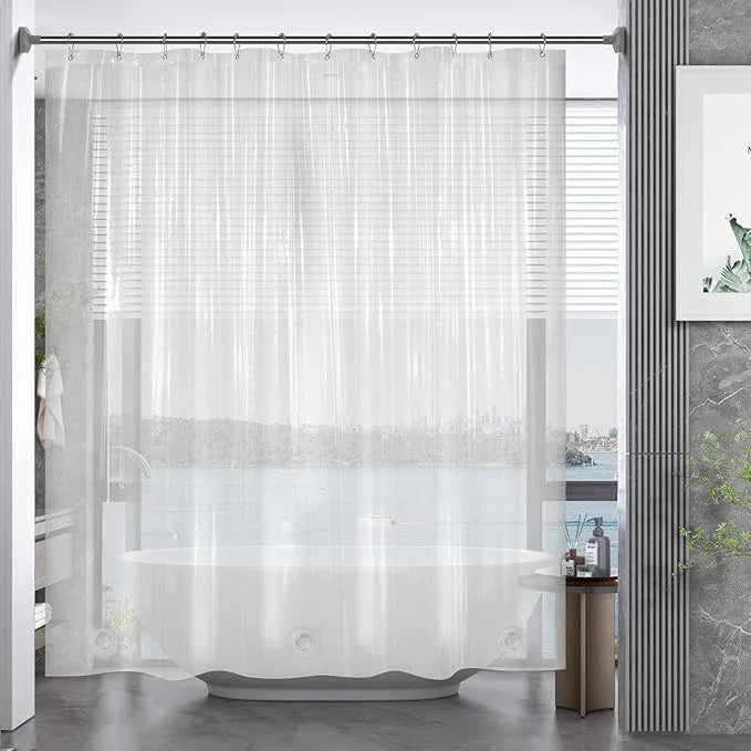 AmazerBath Extra Long Shower Curtains 96 Length, Tall Shower Curtain Liner Clear 72x96 Inches, Premium PEVA, Bathroom Accessories with 3 Weighted Stones and 12 Rustproof Grommets - ModernBath