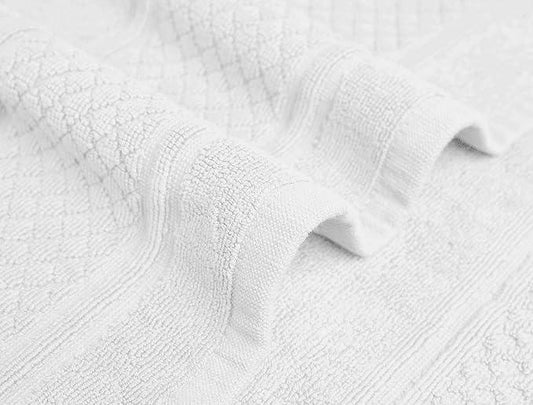Avalon Towels White Bath Mat - 100% Cotton Set of 2 Absorbent Bathmat - Bathroom Mats Quick Dry Bath Mats for Bathrooms (22x34 Inches) - ModernBath