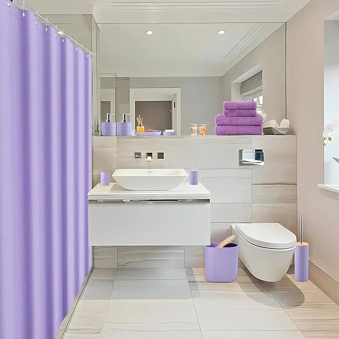 XLHOMO Purple Bathroom Set, Purple Bathroom Accessories Set with Shower Curtain, Bath Towel Set, Trash Can, 2PCS Soap Dispensers, Soap Dish, Toothbrush Holder and Cup,Toilet Brush for Bathroom Decor - ModernBath