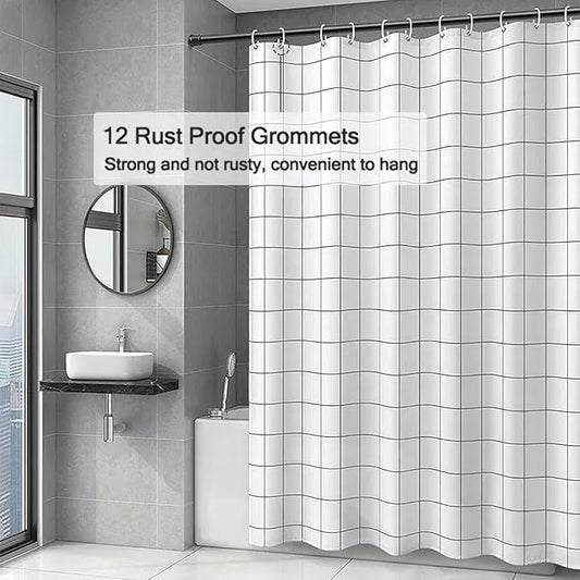 TIKABC Shower Curtain Liner, 4G PEVA Shower Liner, Plastic Waterproof Shower Curtains, 72x72 inch with Grommet Holes 3 Magnetic Weights - ModernBath