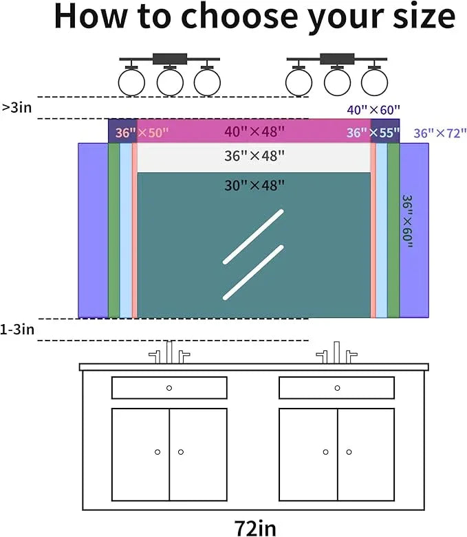 COFENY 36x55 inch Bathroom Mirror, Silver Rectangle Mirror with Thin Metal Frame, Large Rectangular Wall Mirrors for Bathroom, Living Room, Big Mirror Hang Horizontal/Vertical - ModernBath