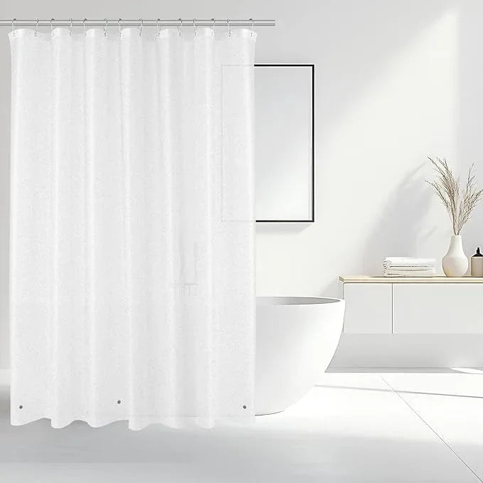 HOUSEWELL Starry Glitter Shower Curtain Liner 72×72, Heavy Duty 8G PEVA 3-Layer Waterproof Bathroom Curtain with Frosted & Clear Design, EVA Liner with 3 Magnets & 12 Hooks - ModernBath