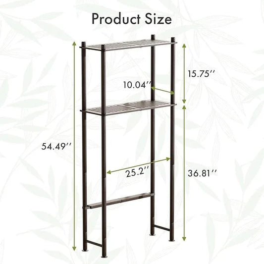 AmazerBath Bamboo Over The Toilet Storage Shelf, 2-Tier Over Toilet Bathroom Organizer Rack, Bathroom Shelves Over Toilet Space Saver, Espresso - ModernBath