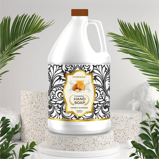 Puremax Foaming Hand Soap Refills | Honey Almond | Essential Oils | Gentle, Moisturizing Foam | Made in USA | 128 Fl Oz (1 Gallon) - ModernBath
