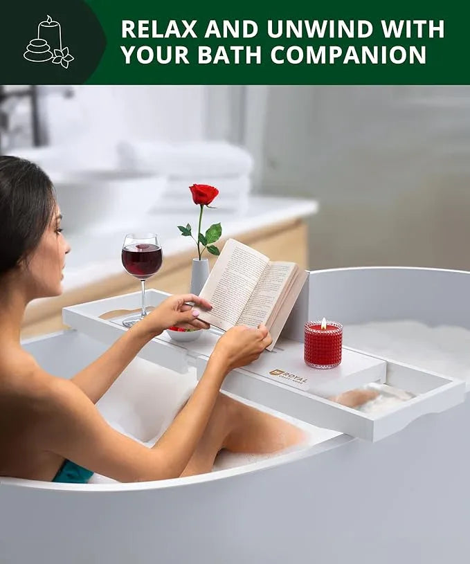 ROYAL CRAFT WOOD Premium Bathtub Tray - Expandable Bath Tray for Tub - Luxury Bathtub & Bathroom Accessories - ModernBath