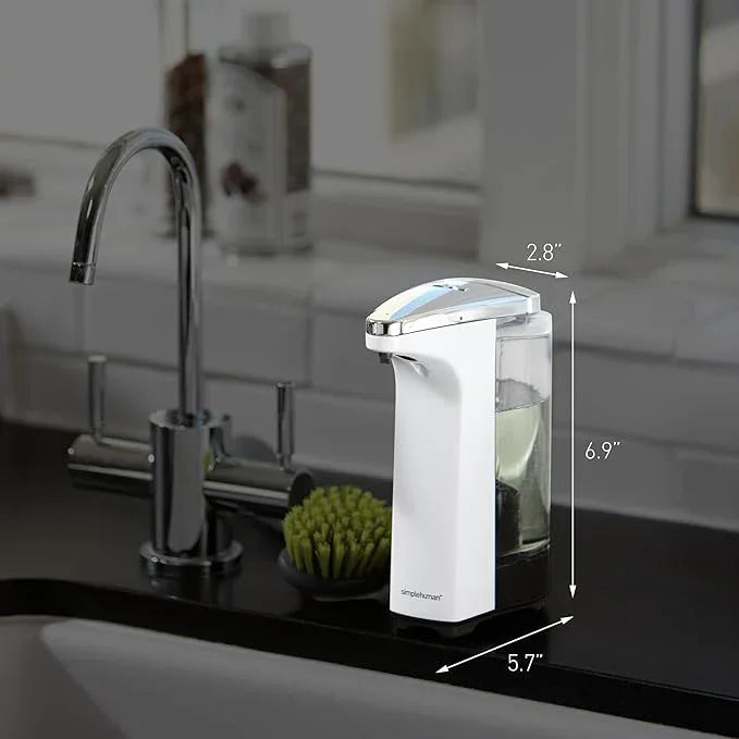 simplehuman 8 oz. Touch-Free Sensor Liquid Soap Pump Dispenser with Soap Sample, Brushed Nickel - ModernBath
