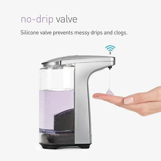 simplehuman 8 oz. Touch-Free Sensor Liquid Soap Pump Dispenser with Soap Sample, Brushed Nickel - ModernBath