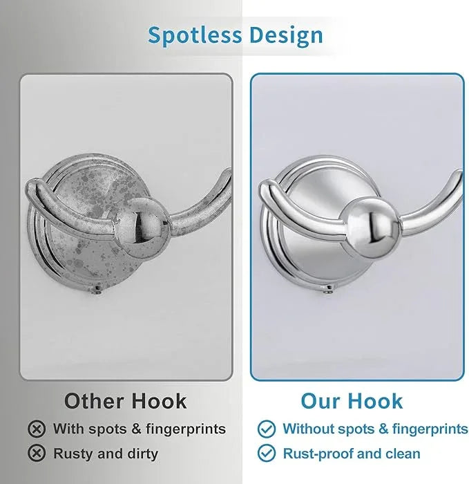 FILTA Bathroom Towel Hooks, Polished Chrome Robe & Towel Hooks for Wall Mounted, Traditional Towel and Robe Hooks for Hanging Towels, Bath Towel Holder for Shower(2 Pack) - ModernBath