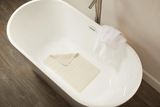 Rubbermaid Commercial Products Safti-Grip Bath Mat, Medium, White, Suction-Backed, Non-Slip for Commercial/Residential Use for Shower Stall/Bathtub/Bathroom - ModernBath