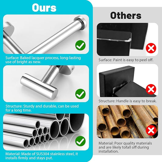 Chrome Bathroom Hardware Set,10 Pieces Towel Bar Towel Holder Set Includes Towel Bar, Toilet Paper Holder,Towel Ring and Towel Hook Wall Mount Bathroom Accessories Towel Racks for Bathroom