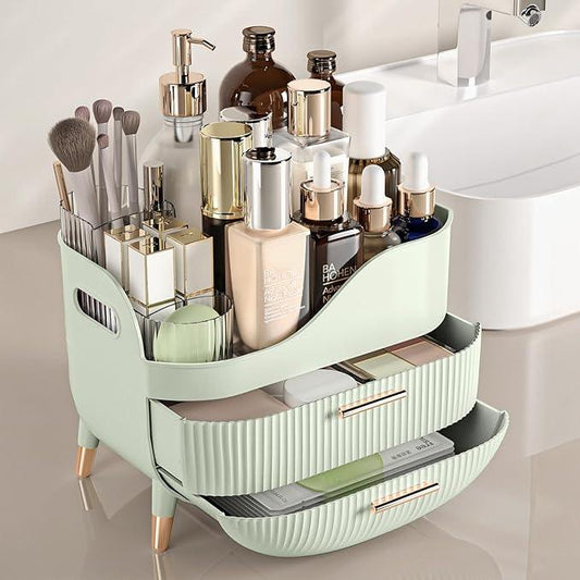 Pajiriona Makeup Organizer with Drawers,Skincare Organizer for Vanity,Storage Box with Handle,Large Cosmetic Display case for Dresser, Bathroom Countertop - ModernBath