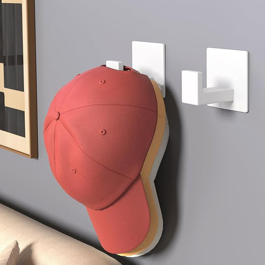 VAEHOLD Wall Towel Hooks, Heavy Duty Sticky Holder Waterproof Towel Hooks for Hanging Coat, Clothes, Closet Hook Wall Mount for Kitchen (White, 2 Pack)