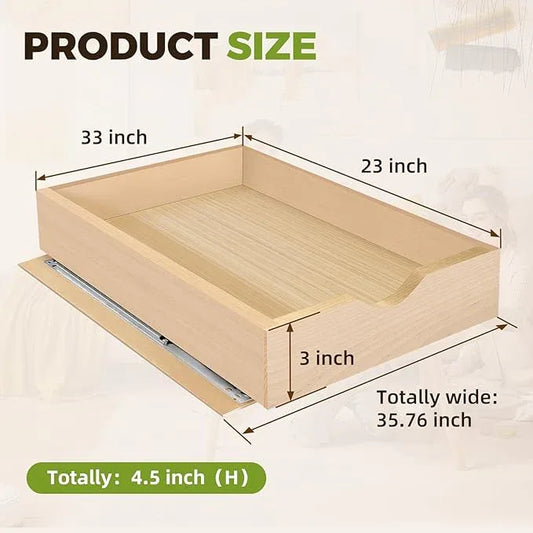 Pull Out Drawers for Cabinet Wood 33" W x 23" D x 4.5" H Slide Out Organizer and Storage Kitchen Cabinet Drawers Slide Out Shelves Pull Out Shelves in Kitchen Pantry Bathroom with Soft Close - ModernBath