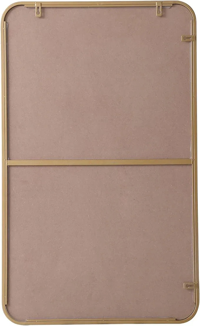 ARS Concepts Aura, Soft Corner Metal Rectangular Mirror 22X36 Inch in, Modern, Brass - ModernBath