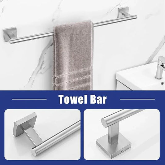 TNOMS Brushed Nickel Towel Bar Set 5 Pieces Brushed Bathroom Hardware Accessories Set,Towel Holder Set for Bathroom SUS304 Stainless Steel Wall-Mounted Towel Holder Set,23.6 Inch - ModernBath