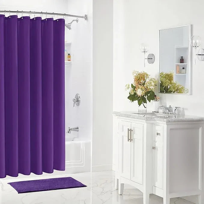 Gibelle Extra Long Shower Curtain Liner 72 x 84 Inches, Purple Shower Curtain Liner, Washable Waterproof Fabric Bathroom Shower Curtain - ModernBath