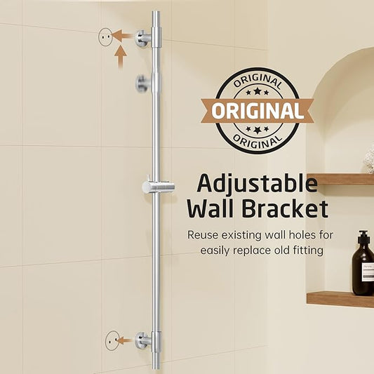 KES Bathroom Shower Slide Bar 40-Inch with Adjustable Handheld Shower Head Holder for Bathroom Wall Mounted SUS 304 Stainless Steel Brushed Finish, F209S100DG-BS