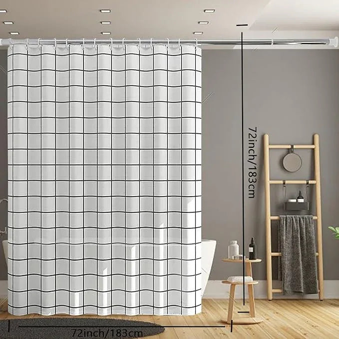 TIKABC Shower Curtain Liner, 4G PEVA Shower Liner, Plastic Waterproof Shower Curtains, 72x72 inch with Grommet Holes 3 Magnetic Weights - ModernBath