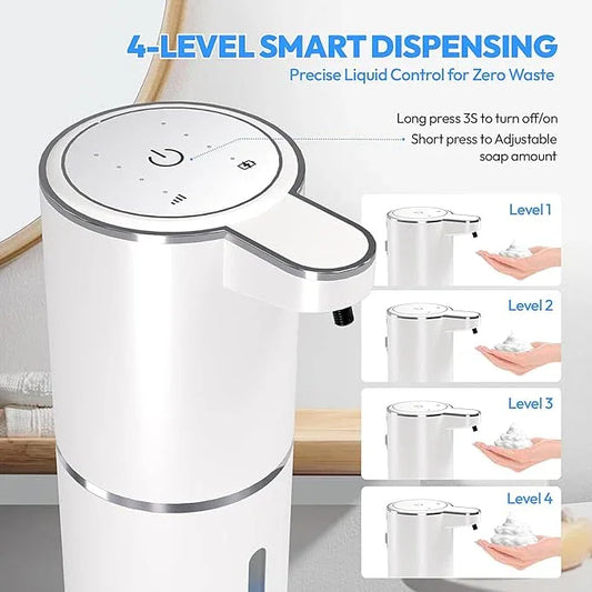 MTYGK Automatic Foaming Soap Dispenser,Touchless Foam Soap Dispenser,12.8oz Rechargeabled Wall Mounted Smart for Bathroom and Kitchen Dish Soap,Easy for Toddlers(White) - ModernBath