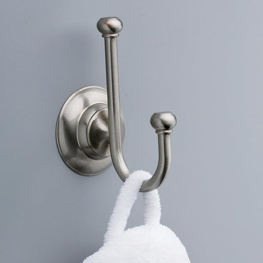 Delta Porter (1-Pack) Towel Hooks SpotShield Brushed Nickel Double J, Wall Mounted, Robes Holder Bathroom Accessories PTR35-BN