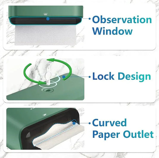 Paper Towel Holder Wall Mount: Commercial Paper Towel Dispenser for Multifold/Trifold/c Fold Hand Paper Towel, Adhesive Paper Towel Holder No-Hole Installation 200 Sheets - ModernBath