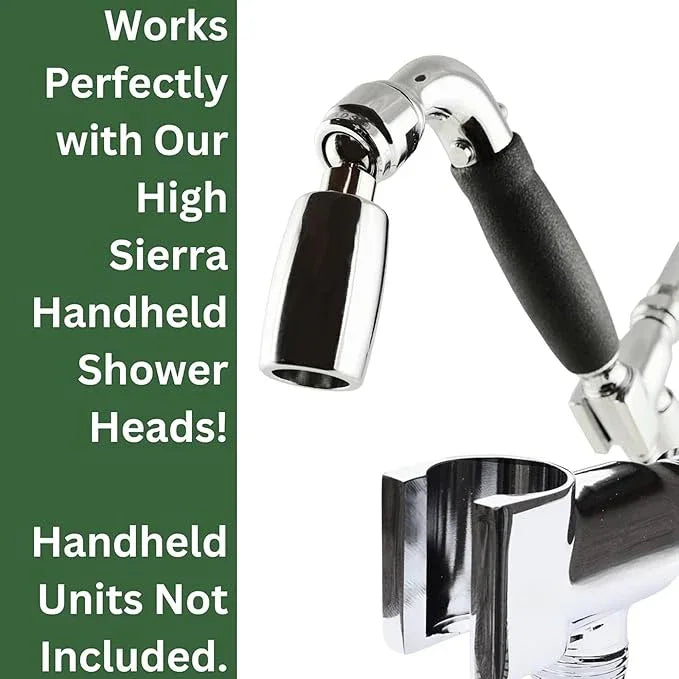 High Sierra® - Solid Metal Standard Handheld Shower Holder. Polished Chrome Finish - ModernBath