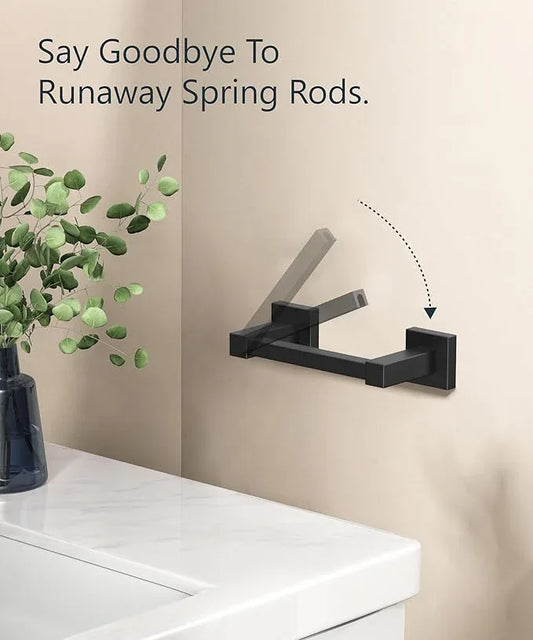 FORIOUS Toilet Paper Holder Wall Mount, Stainless Steel Rustproof Double Post Pivoting Tissue Roll Holder for Bathroom, Commercial Toilet Paper Dispenser (Matte Black, Square 2 Pack) - ModernBath