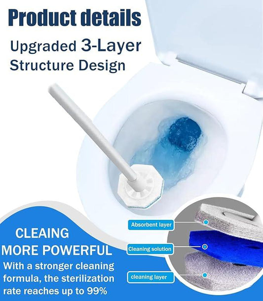 60 Pcs DisposableToilet Wand Refills for Clorox, 5X Cleaning Power Scrubber, Upgrade Fiber Cleaner Heads for for Toilet and Bathroom Cleaning - ModernBath