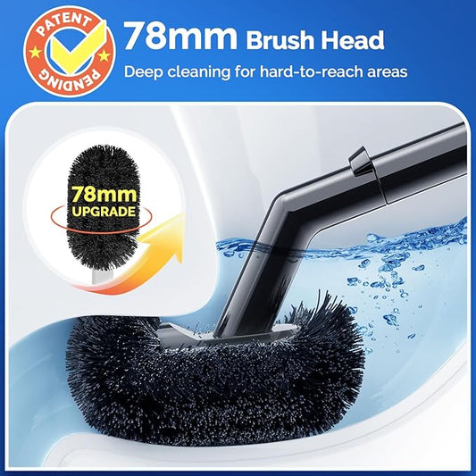 HAMITOR Toilet Plunger Bowl Brush Combo:Heavy Duty Rubber for Drain Clog Remover - Curved Design Bristles for Deep Cleaning Under Rim - Compact Bathroom Cleaning Tools for New Homet Essentials - Black